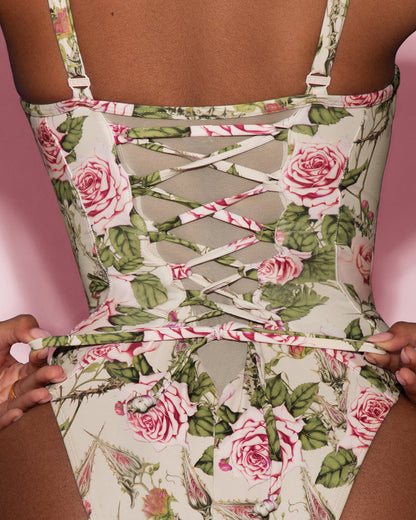 Close up back view of Brazilian Bombshell - Thorny Rose on model