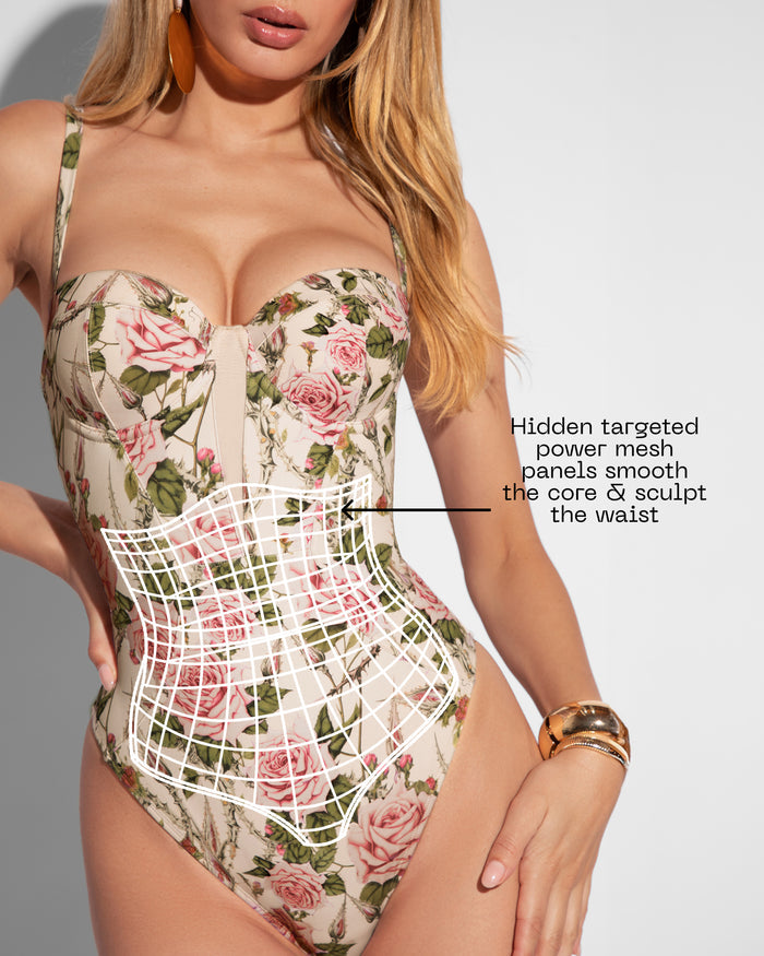 Detail graphic of Brazilian Bombshell - Thorny Rose highlighting power mesh panels