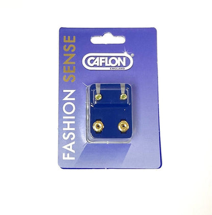 Caflon Gold Birthstone Ear Piercing Studs August - Franklins