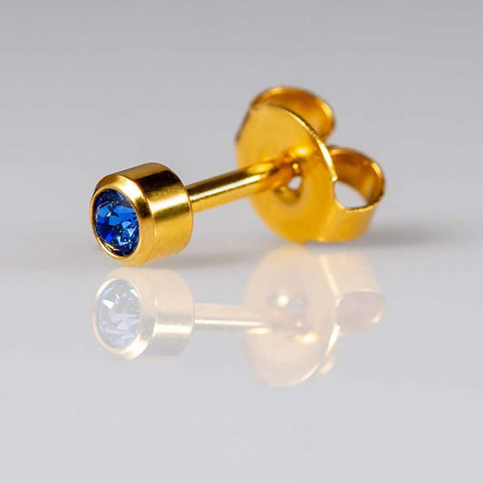 Caflon Gold Birthstone Ear Piercing Studs September