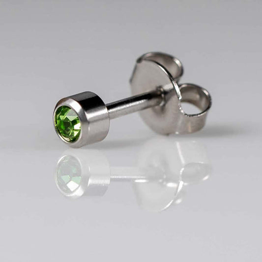 Caflon Silver Mini Birthstone Ear Piercing Studs August