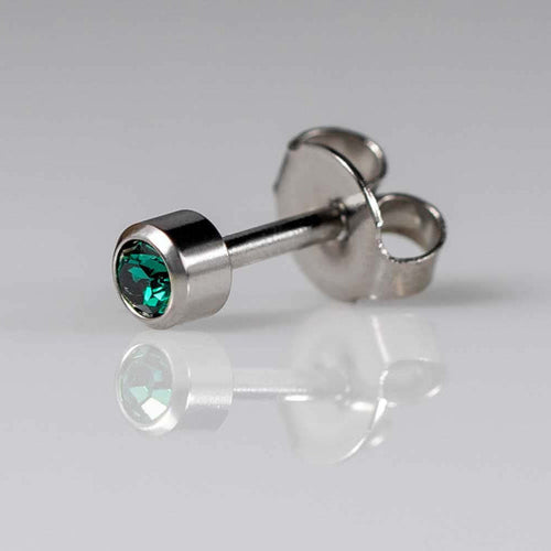 Caflon Silver Mini Birthstone Ear Piercing Studs May
