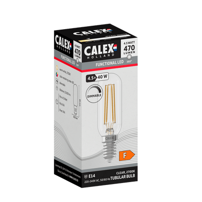 Calex Filament LED Lamp - E14 - 4.5W - T26 - Clear