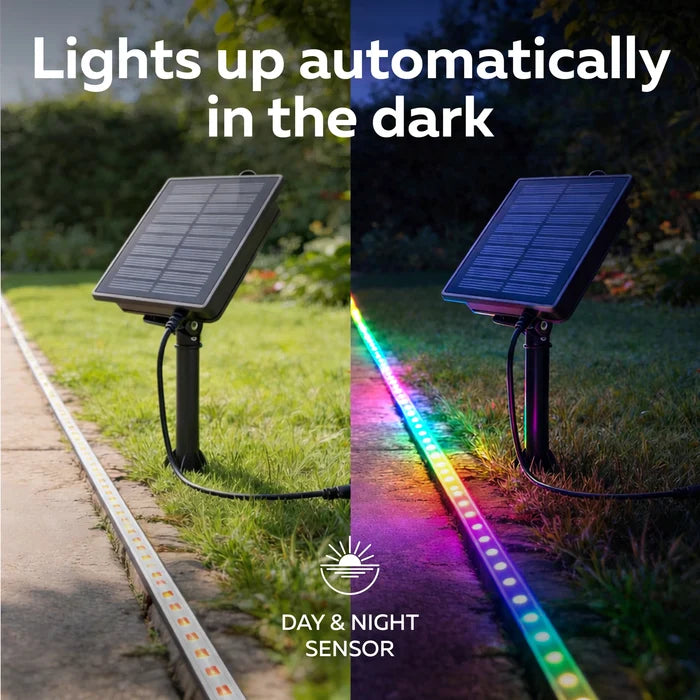 Calex Outdoor Solar Striplight – 3M - RGBIC + CCT – Black