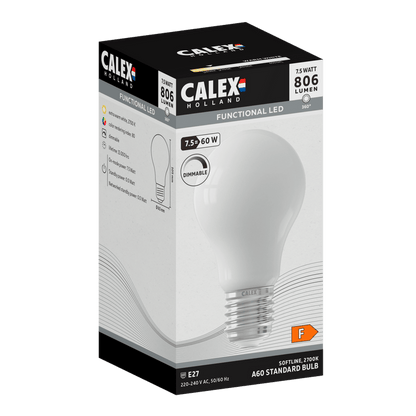 Calex Softline LED Lamp - E27 - A60 - White