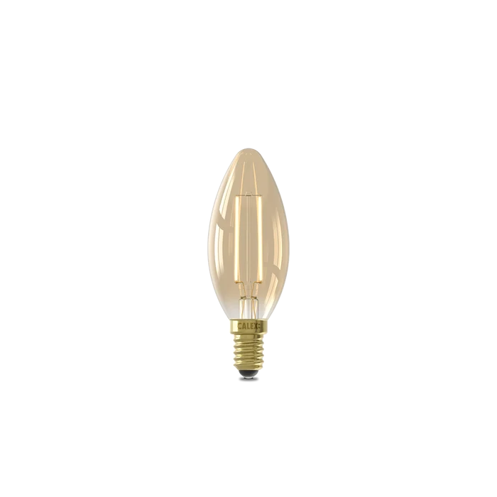 Calex Warm Filament LED Lamp - E14 - B35 - Gold