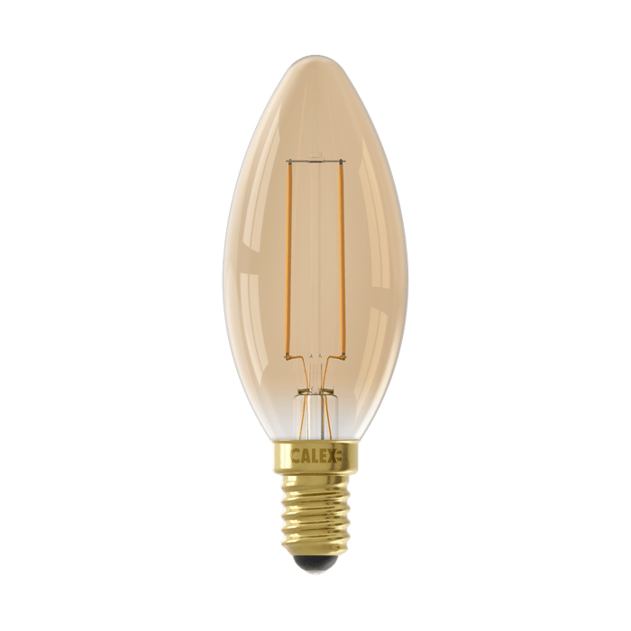 Calex Warm Filament LED Lamp - E14 - B35 - Gold