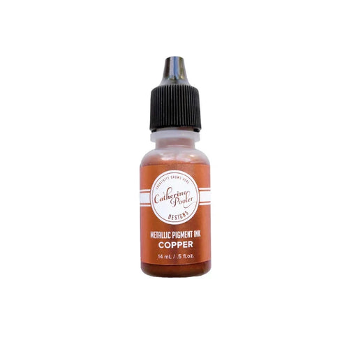 Catherine Pooler - Pigment Ink Refill - Copper Metallic. A red undertone and a brilliant metallic sheen, as shiny as a new copper penny. Available at Embellish Away located in Bowmanville Ontario Canada.