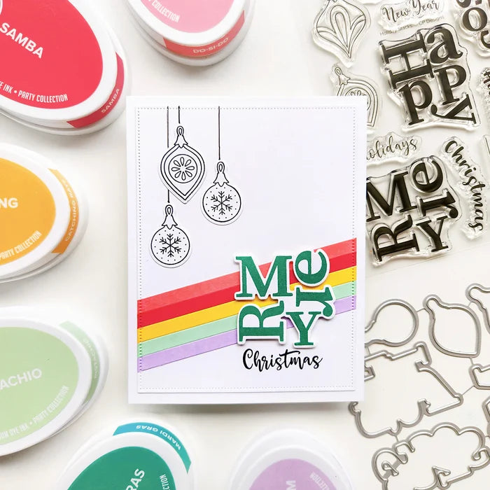 Catherine Pooler - Sentiments Stamp & Die Set - Holiday Stacks. Available at Embellish Away located in Bowmanville Ontario Canada. Example by Kristie at Catherine Pooler Designs.