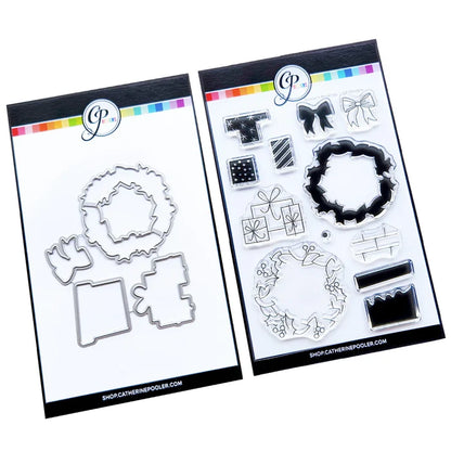 Catherine Pooler - Sentiments Stamp & Die Set - Season's Peekings. Available at Embellish Away located in Bowmanville Ontario Canada.