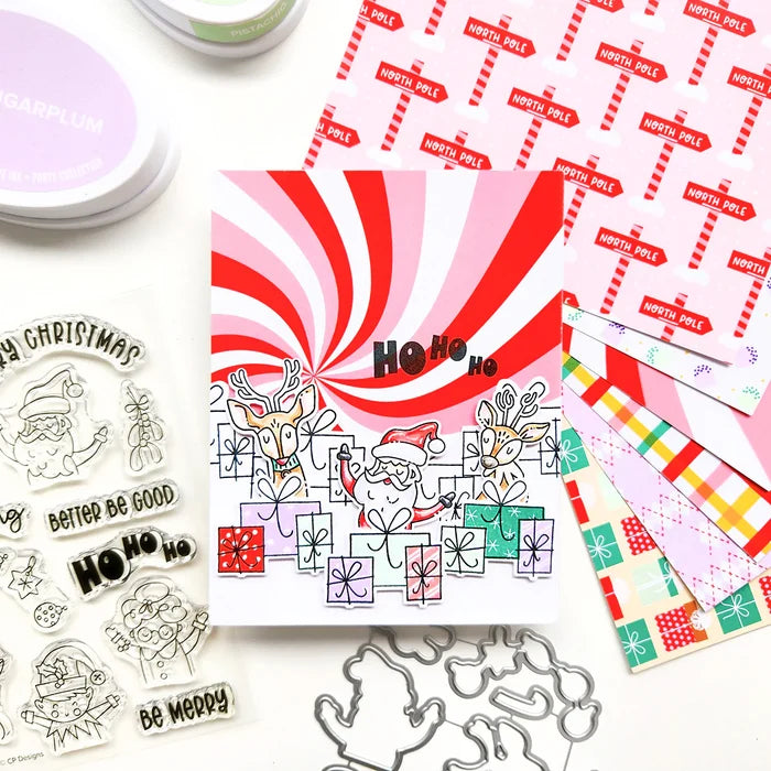 Catherine Pooler - Sentiments Stamp & Die Set - Season's Peekings. Available at Embellish Away located in Bowmanville Ontario Canada. Example by Amanda at Catherine Pooler Designs.