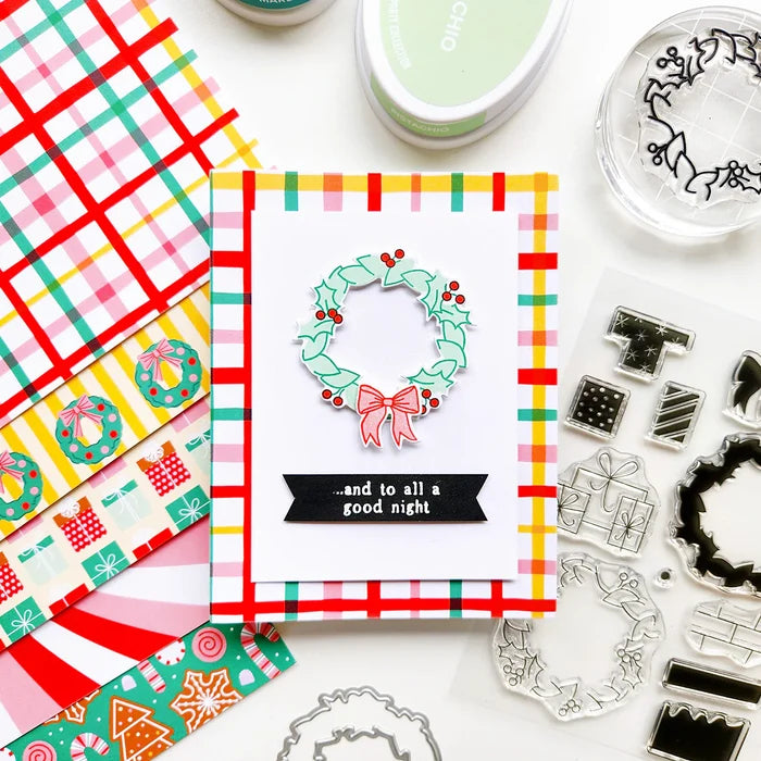 Catherine Pooler - Sentiments Stamp & Die Set - Season's Peekings. Available at Embellish Away located in Bowmanville Ontario Canada. Example by Amanda at Catherine Pooler Designs.