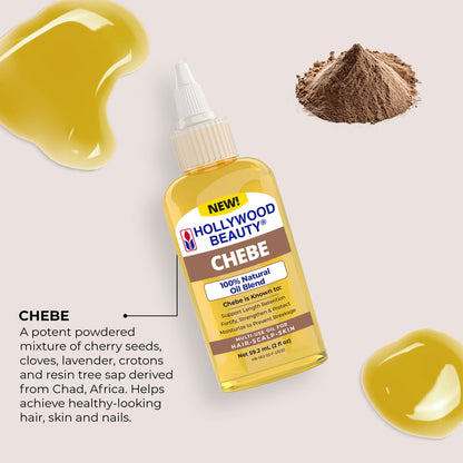 Chebe Oil 100% Natural Oil Blend for Hair, Scalp, and Skin - 2 fl oz