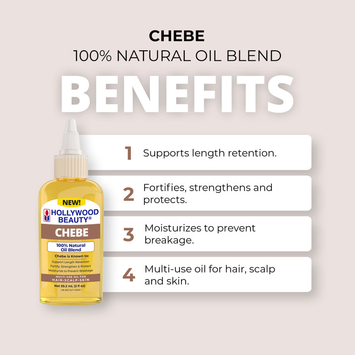Chebe Oil 100% Natural Oil Blend for Hair, Scalp, and Skin - 2 fl oz