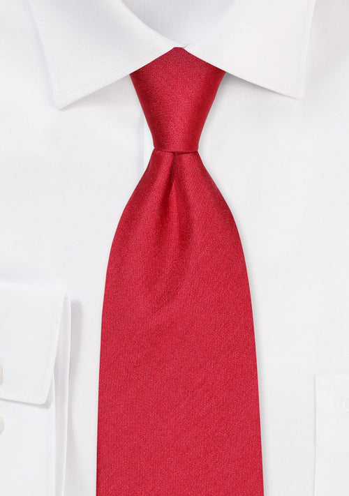 Cherry Red Raw Silk Tie