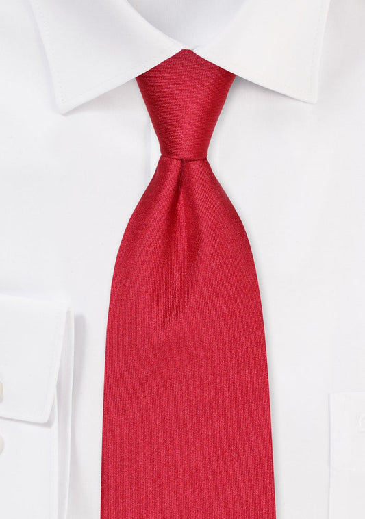 Cherry Red Raw Silk Tie