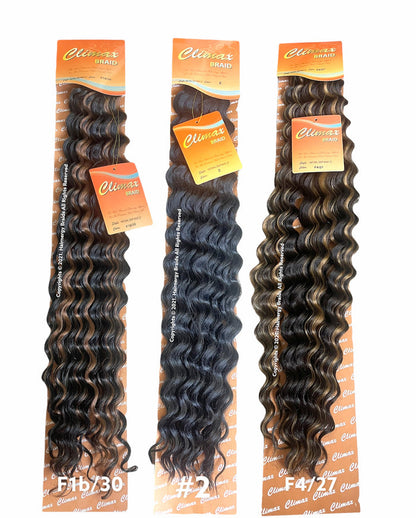 CLIMAX Natural Deep Wave Braid 22” inches Crochet Hair