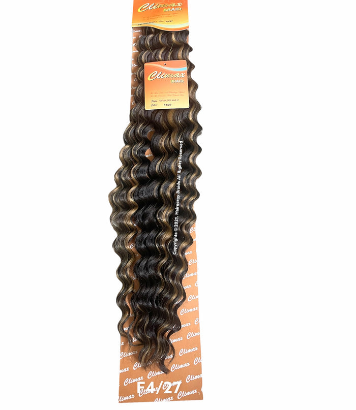 CLIMAX Natural Deep Wave Braid 22” inches Crochet Hair
