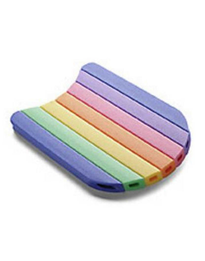 Rainbow coloured Comfy Kickboard silicone wristband