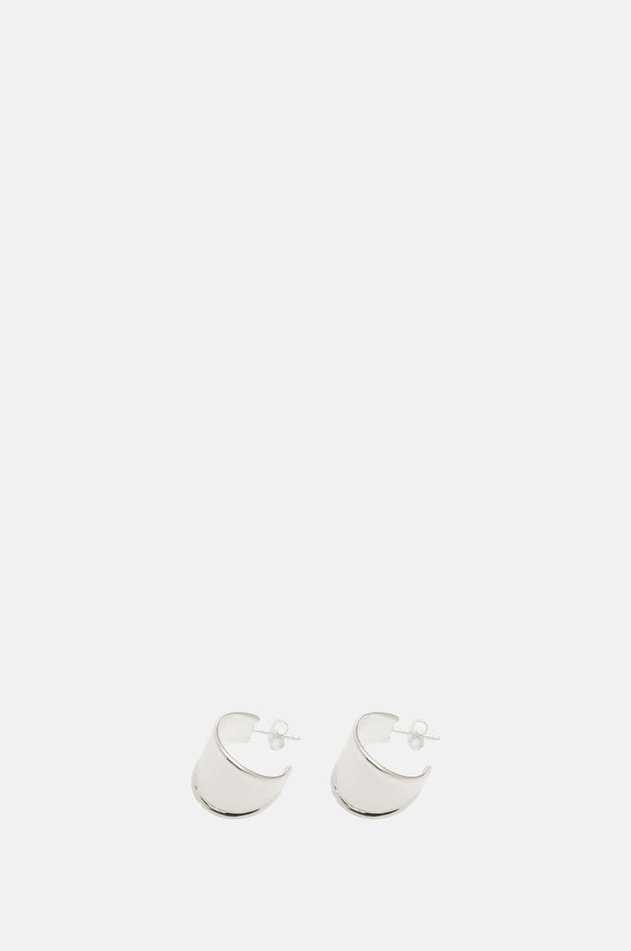 Ragbag Contour Hoop Silver Earrings.