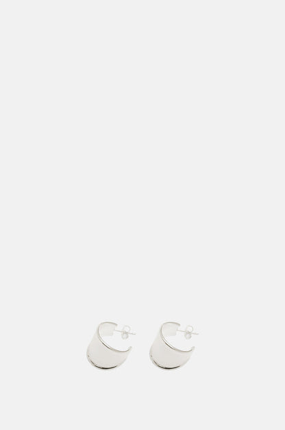 Ragbag Contour Hoop Silver Earrings.