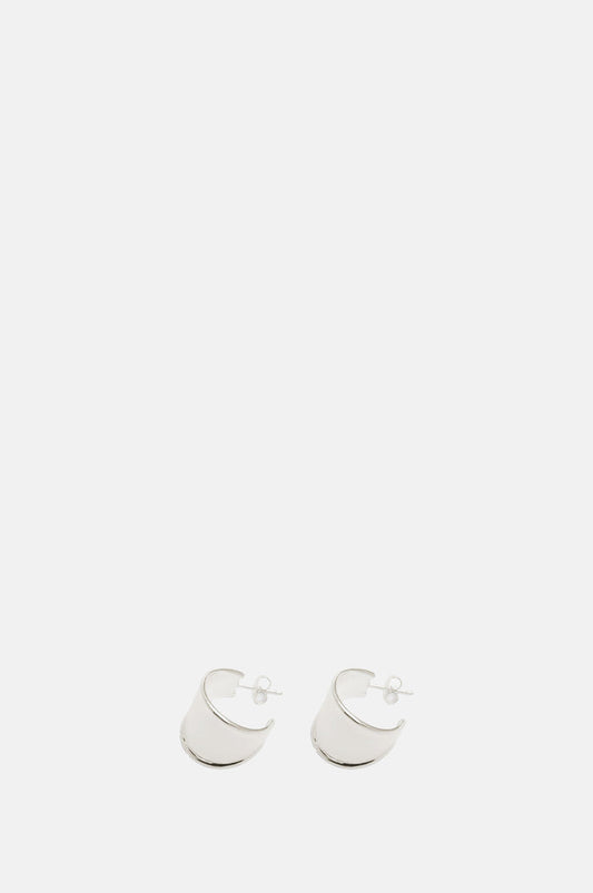 Ragbag Contour Hoop Silver Earrings.