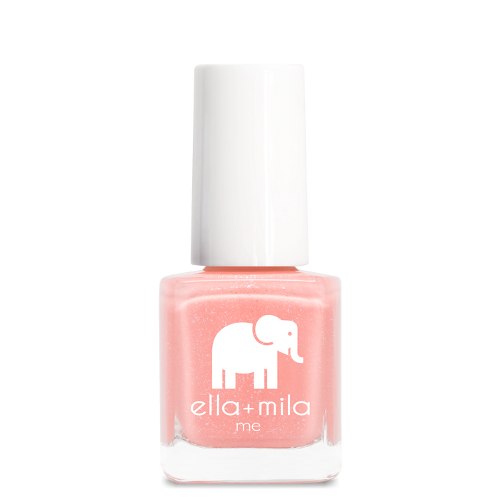 Cotton Candy soft peachy pink shimmer nail polish bottle – ella+mila
