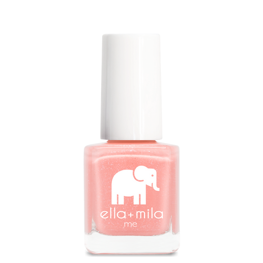 Cotton Candy soft peachy pink shimmer nail polish bottle – ella+mila