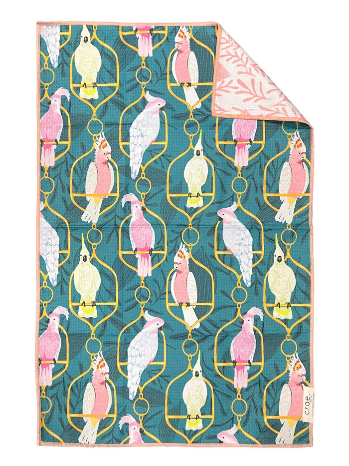 crae home towel, bouffant hand towel, reversible hand towel, colorful towel, decorative hand towel, kitchen towel, bath towel, illustrated towel, cotton hand towel, giftable home linens