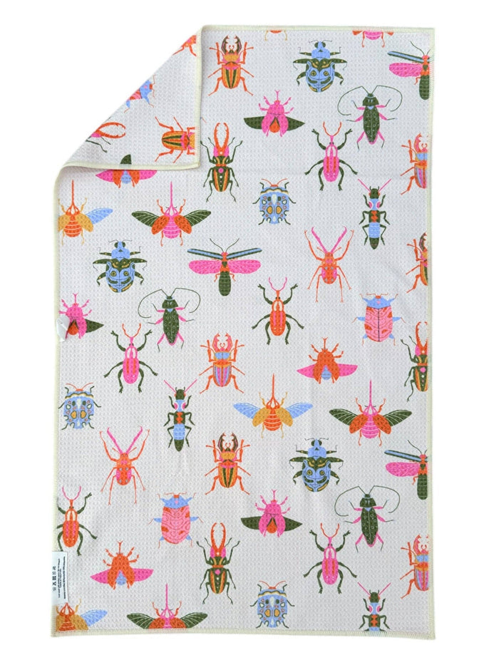 crae home towel, buggin ya towel, double sided hand towel, microfiber hand towel, waffle weave towel, decorative kitchen towel, holiday hand towel, giftable home linens