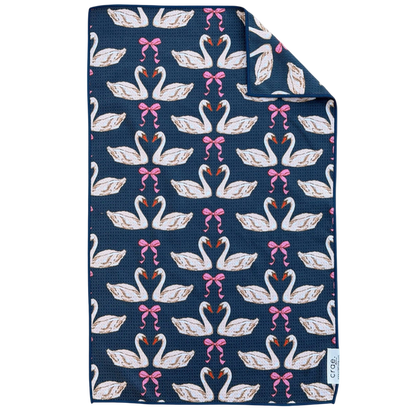 crae home towel, love birds towel, navy hand towel, decorative hand towel, kitchen towel, bath towel, illustrated towel, cotton hand towel, home accents, giftable linens