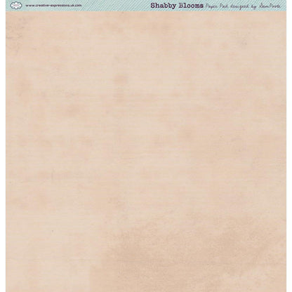 Creative Expressions - Sam Poole  8"x8" in Paper Pad - 160gsm - Shabby Blooms. This 8x8 inch Shabby Blooms paper pad designed by Sam Poole includes 24 single sided pages featuring 12 unique designs. 160gsm, Acid free. Available at Embellish Away located in Bowmanville Ontario Canada.