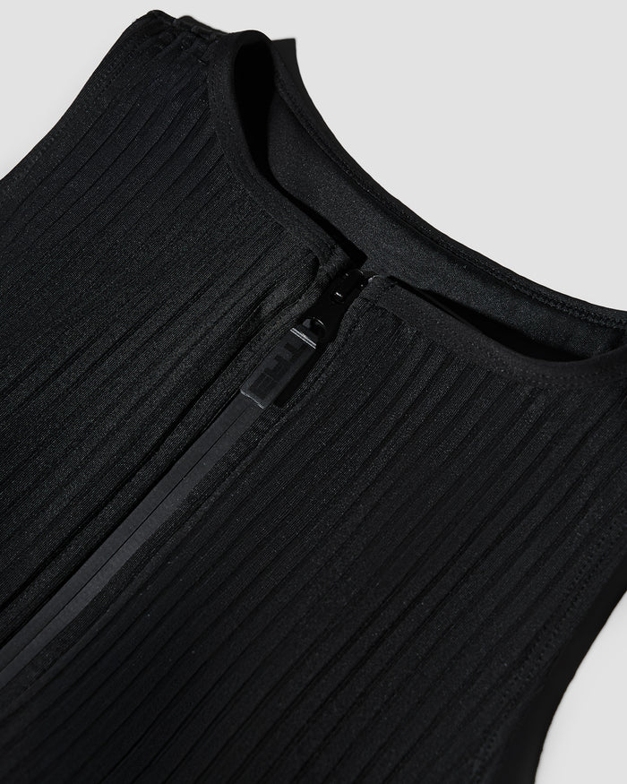 Close up of fabric on Brazilian Crewy - Contour Rib Black/Tawny
