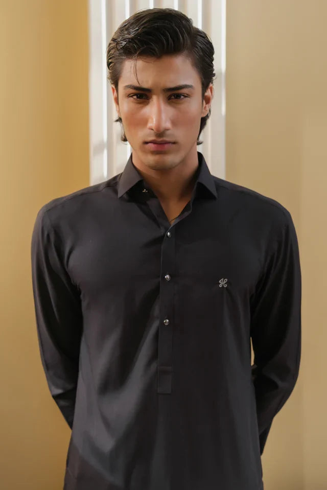 DARK GREY WASH N WEAR SHALWAR KAMEEZ