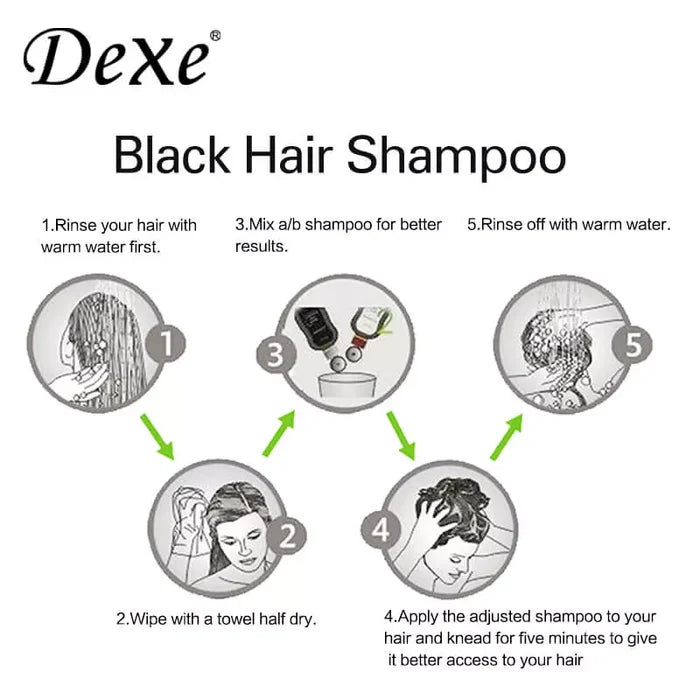 Dexe Black Hair Shampoo 10 PCS Sachet