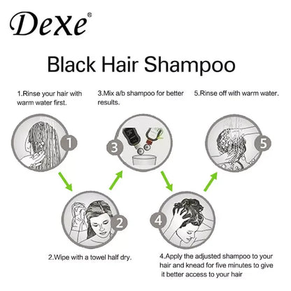 Dexe Black Hair Shampoo 10 PCS Sachet