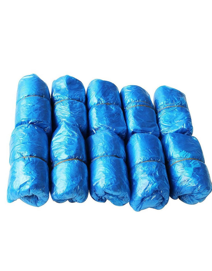 Blue plastic dog waste bags in roll for disposable overshoes pack of 100