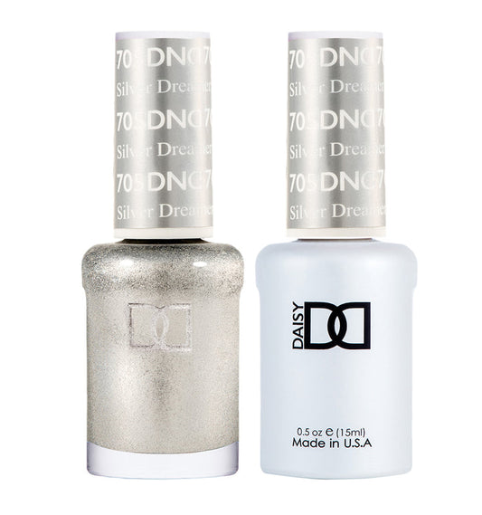 DND Gel Nail Polish Duo 705 - Silver Dreamer