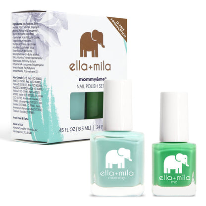 Mommy & Me Don't Be Blue and Tropical Jungle nail polish set with its gift box