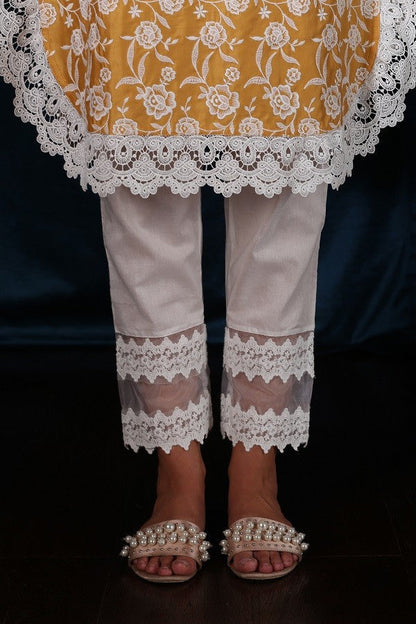 Double Lace Pyajama (WHITE)