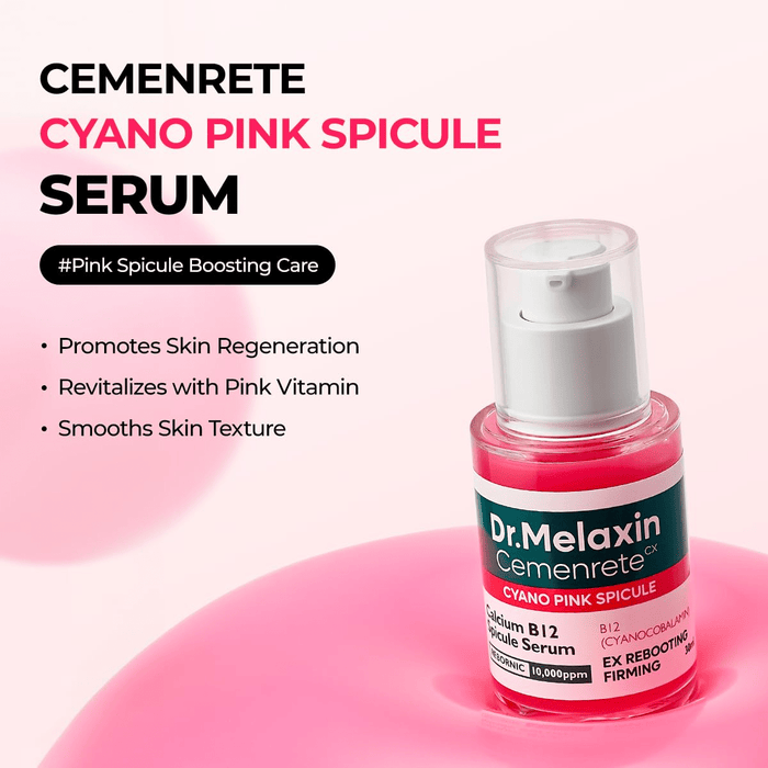 Dr. Melaxin Cemenrete Cyano Pink Spicule Serum 30ml دكتور ميلاكسين سيمينريتي سيانو بينك سباكيول سيروم - Princess Cosmetics Qatar
