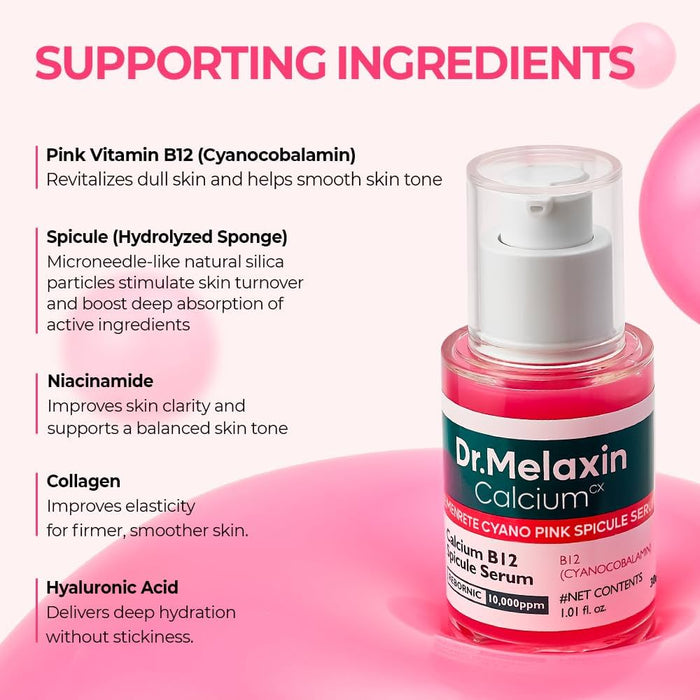 Dr. Melaxin Cemenrete Cyano Pink Spicule Serum 30ml دكتور ميلاكسين سيمينريتي سيانو بينك سباكيول سيروم - Princess Cosmetics Qatar
