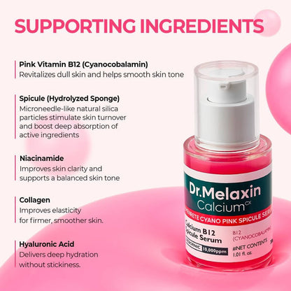 Dr. Melaxin Cemenrete Cyano Pink Spicule Serum 30ml دكتور ميلاكسين سيمينريتي سيانو بينك سباكيول سيروم - Princess Cosmetics Qatar