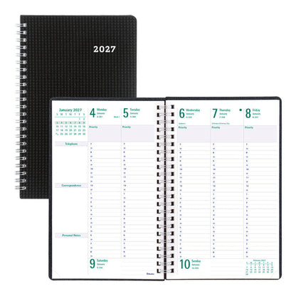 DuraFlex Weekly/Monthly Appointment Book, 2027, 13 Months Black C5910V.81T-27 Blueline#color_black
