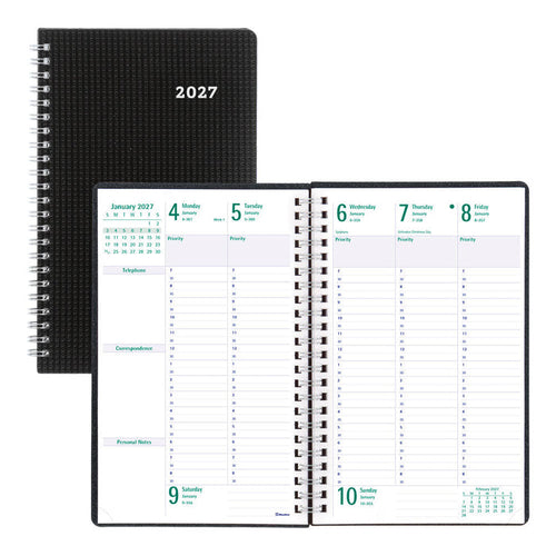 DuraFlex Weekly/Monthly Appointment Book, 2027, 13 Months Black C5910V.81T-27 Blueline#color_black