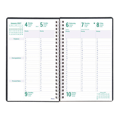DuraFlex Weekly/Monthly Appointment Book, 2027, 13 Months Black C5910V.81T-27 Blueline#color_black