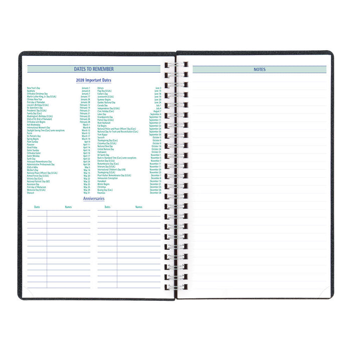 DuraFlex Weekly/Monthly Appointment Book, 2027, 13 Months Black C5910V.81T-27 Blueline#color_black