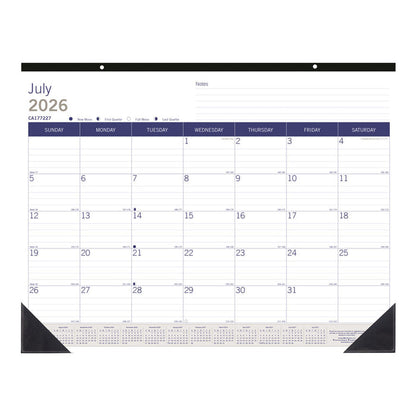 DuraGlobe™ Academic Monthly Desk Pad Calendar, Bamboo, 2026 - 2027, English (CA177227-27)