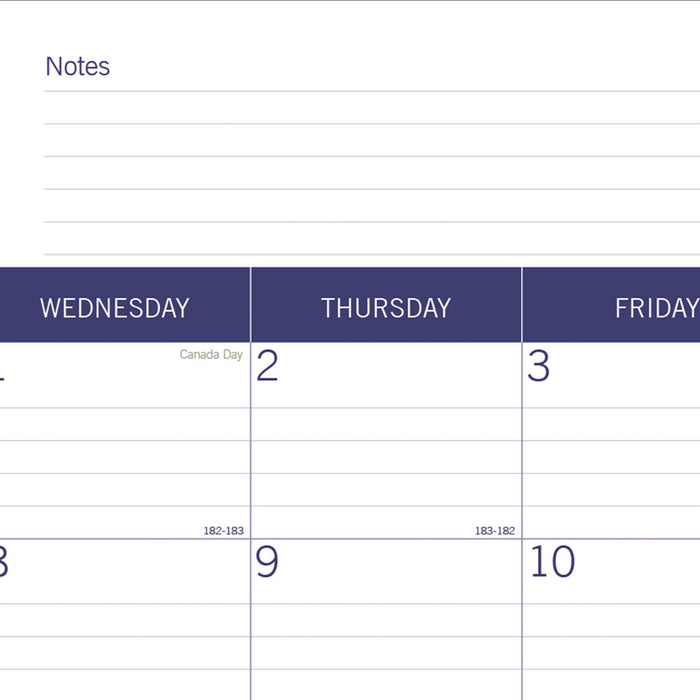 DuraGlobe™ Academic Monthly Desk Pad Calendar, Bamboo, 2026 - 2027, English (CA177227-27)