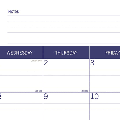 DuraGlobe™ Academic Monthly Desk Pad Calendar, Bamboo, 2026 - 2027, English (CA177227-27)